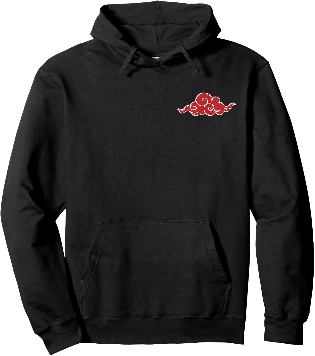 Red Japanese Cloud -Anime Style Manga Lover Aesthetic Hoodie - Hoodie | Black