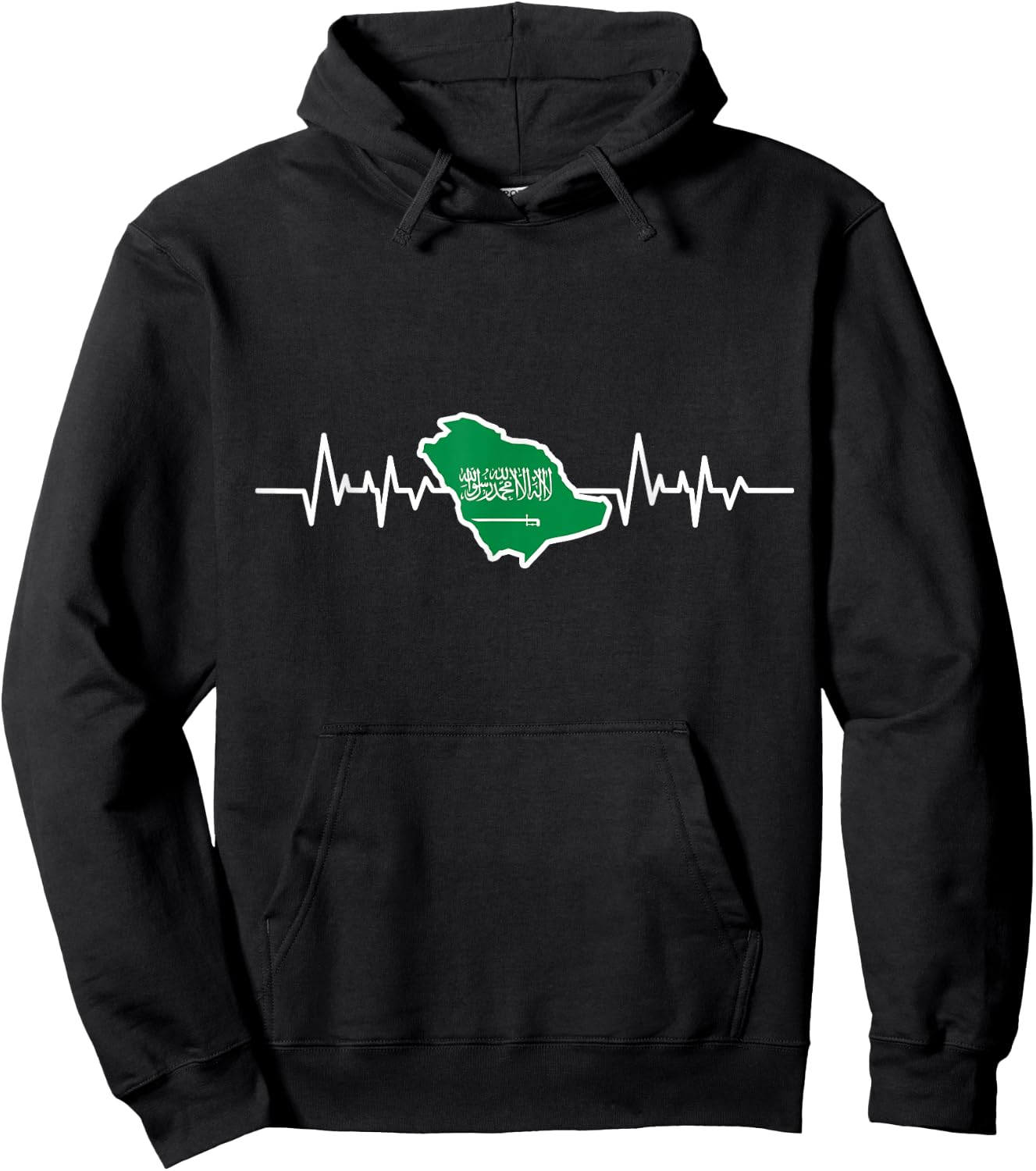 Heartbeat Saudi Arabian Flag Gift Saudi Arabia Hoodie - Hoodie | Black