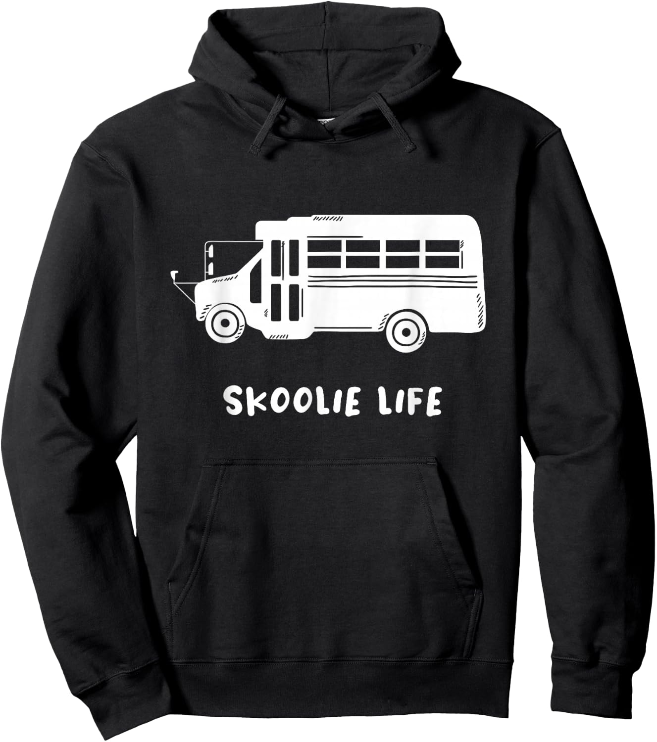 Skoolie Life Design for a Yellow School Bus Camper Owner Hoodie - Hoodie | Black