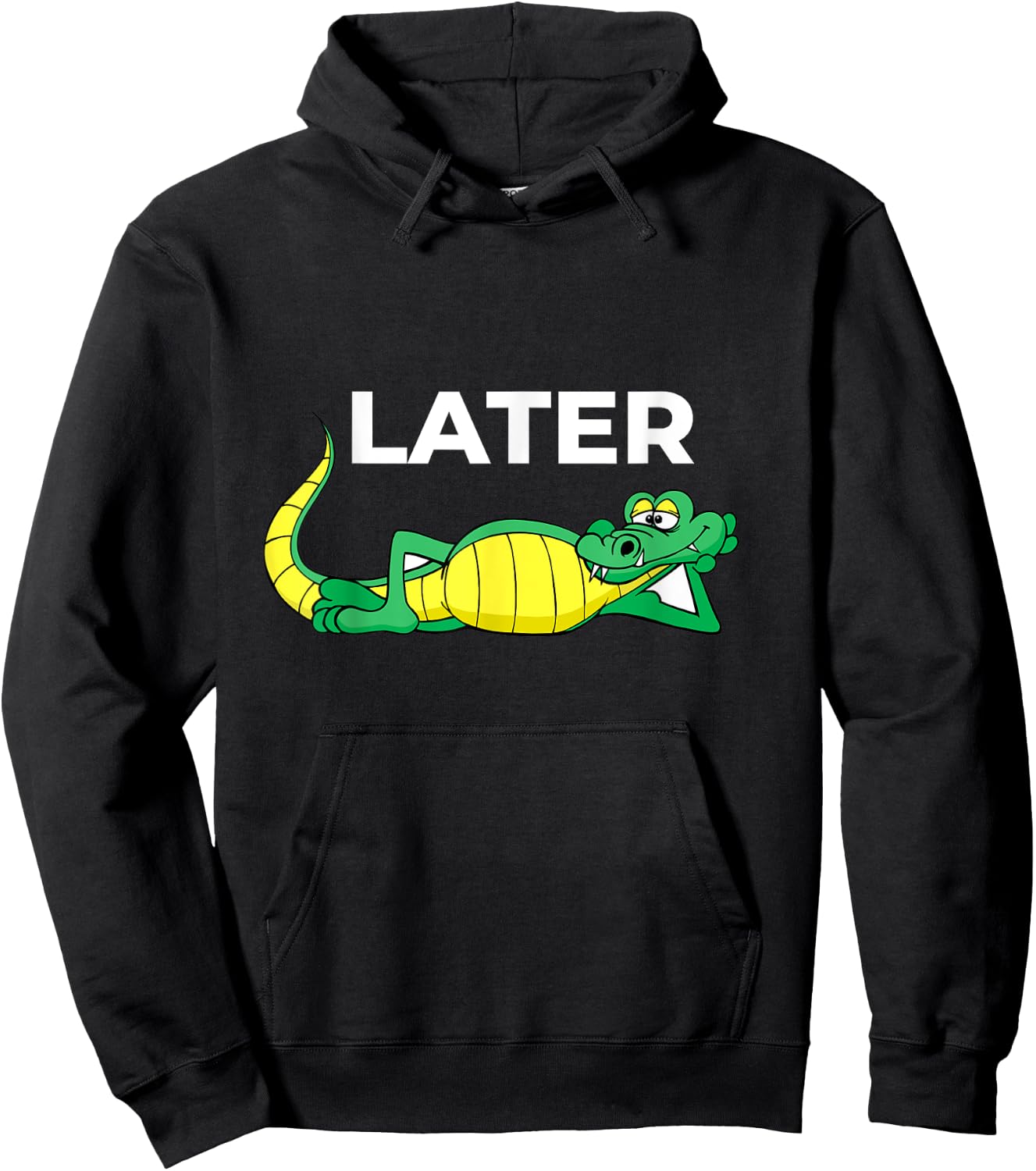 Later Gator With Cute Smiling Alligator Saying Goodbye Hoodie - Hoodie | Black