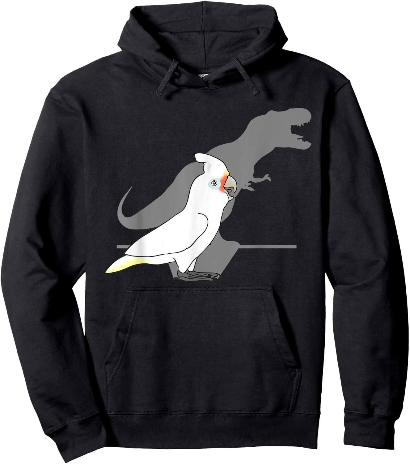 Goffin's Cockatoo T-rex shadow, Birb memes Dinosaur Parrot Hoodie - Hoodie | Black