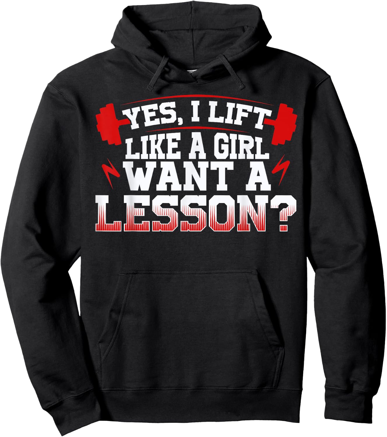 Lift like a girl, funny weightlifting quote, workout sport Hoodie - Hoodie | Black