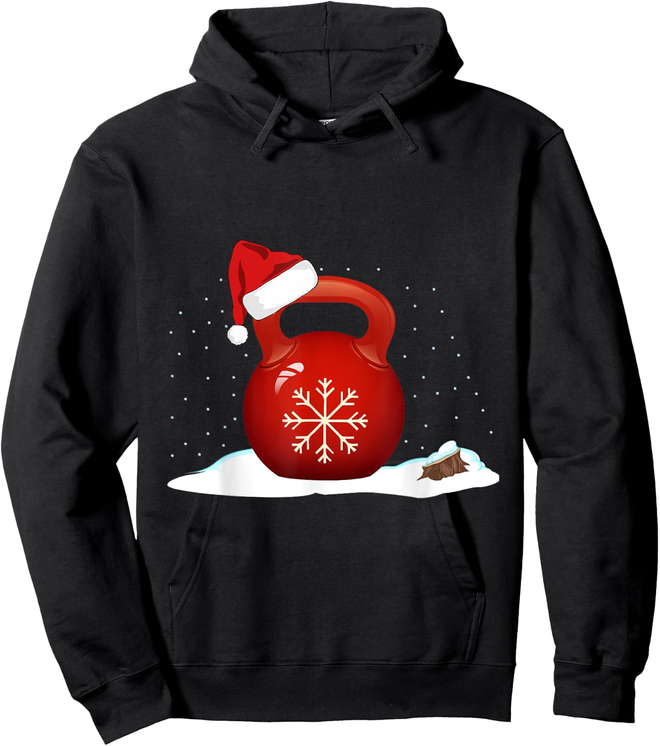 Santa Christmas Kettlebell Exercise Hoodie - Hoodie | Black