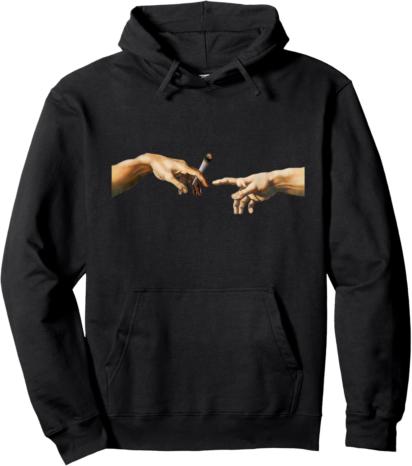 420 The Creation of Adam Michelangelo Weed Joint Vintage Hoodie - Hoodie | Black