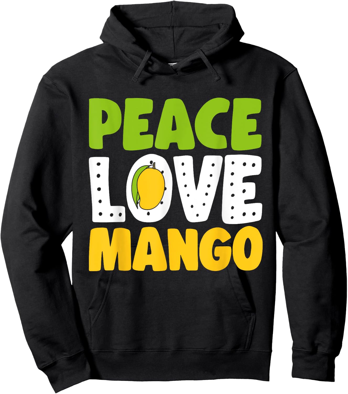 Peace Love Mango Fruit Hoodie - Hoodie | Black