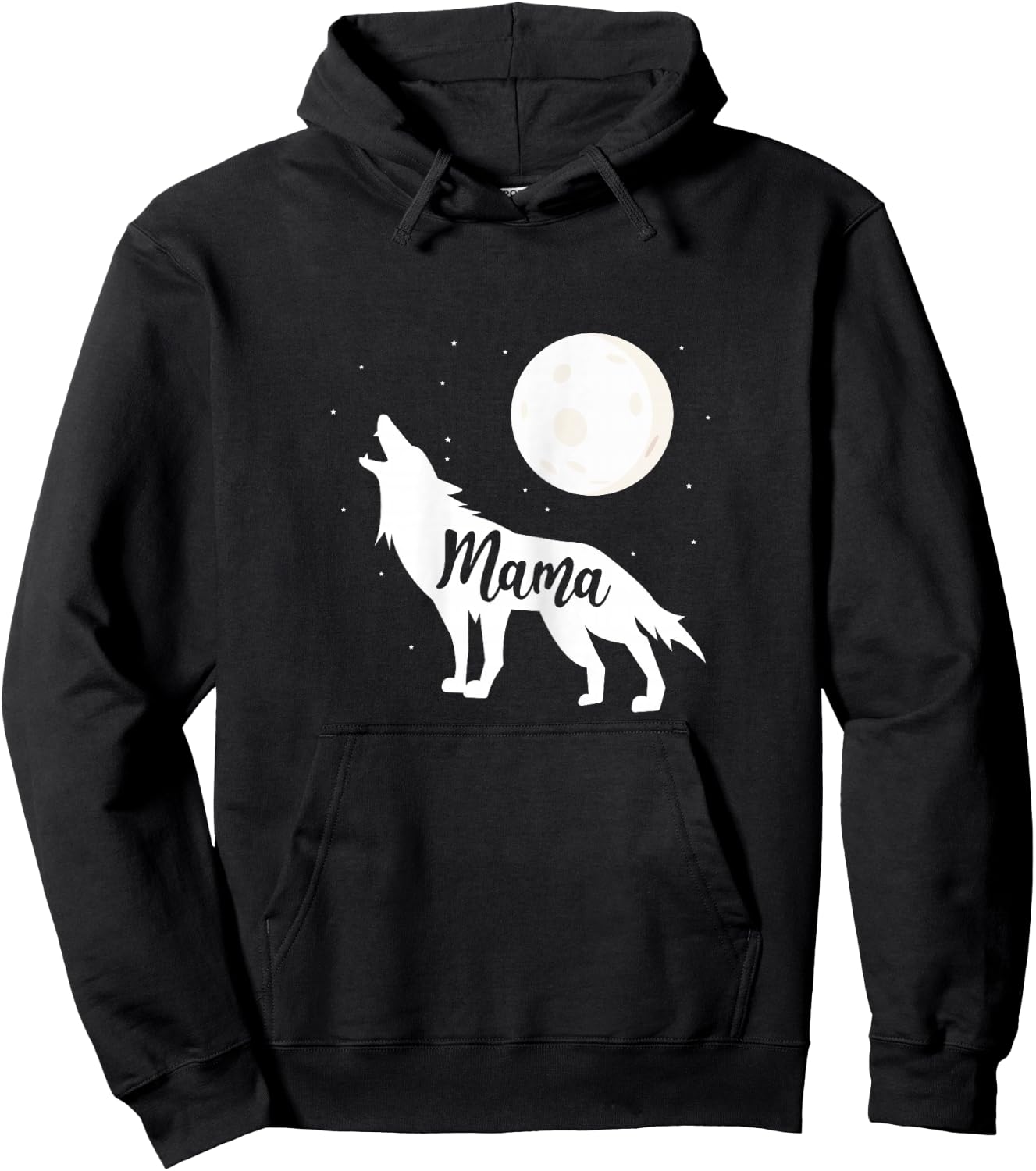 Mama Wolf Wolves Full Moon Mother's Day Hoodie - Hoodie | Black