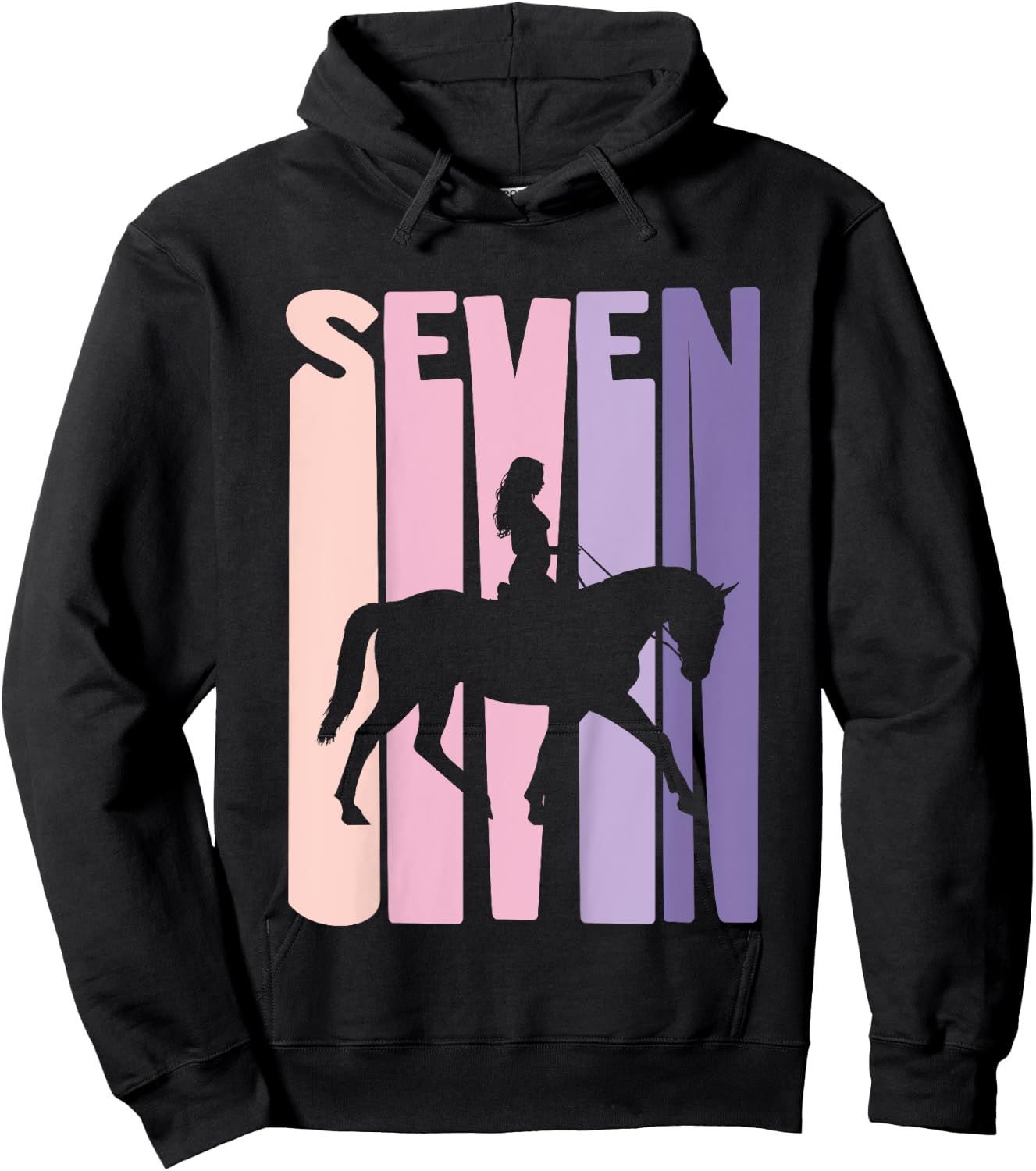 7th Birthday Gift Horse Rider Fan 7 Years Girls Hoodie - Hoodie | Black