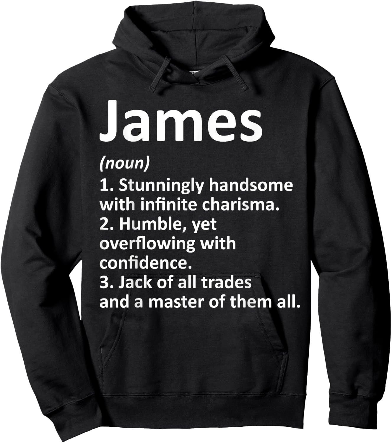 JAMES Definition Personalized Name Funny Birthday Gift Hoodie - Hoodie | Black