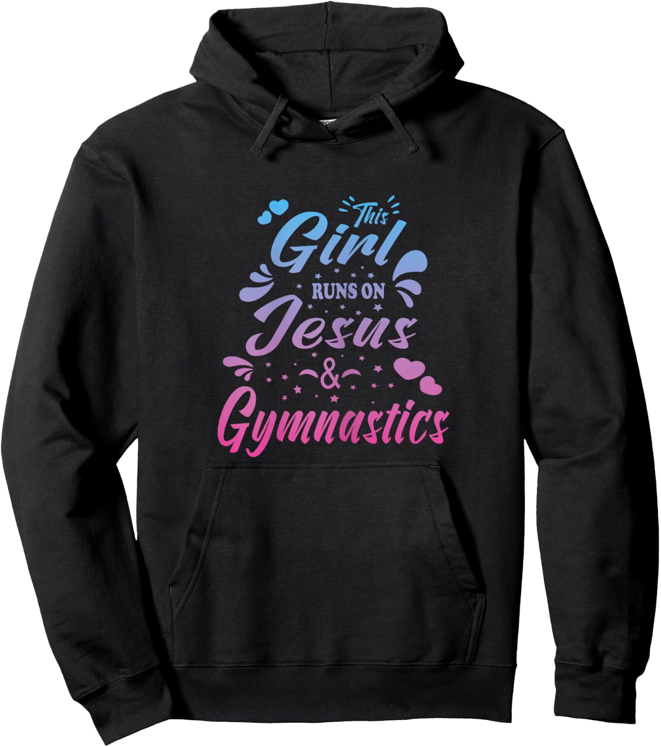 This Girl Runs On Jesus And Gymnastics Christian Women Kid Hoodie - Hoodie | Black