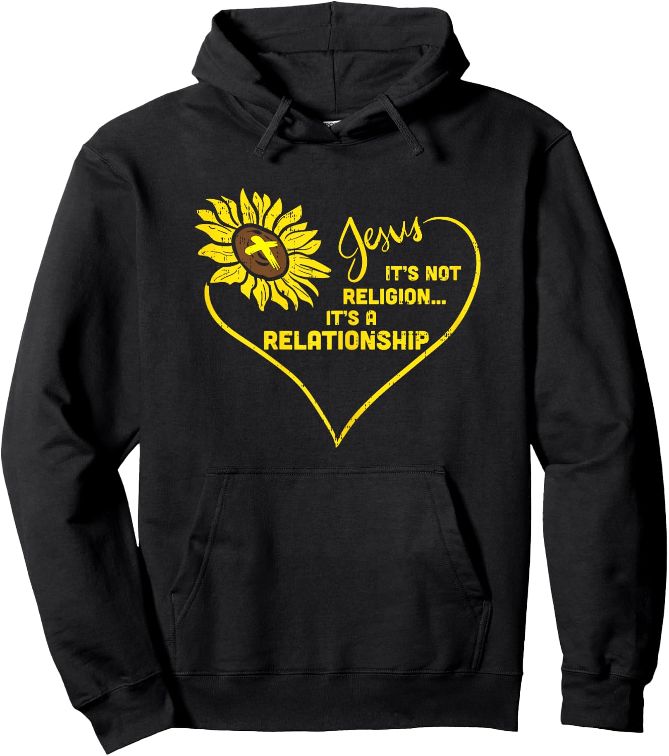 Sunflower Jesus Not Religion Relationship God Christian Gift Hoodie - Hoodie | Black
