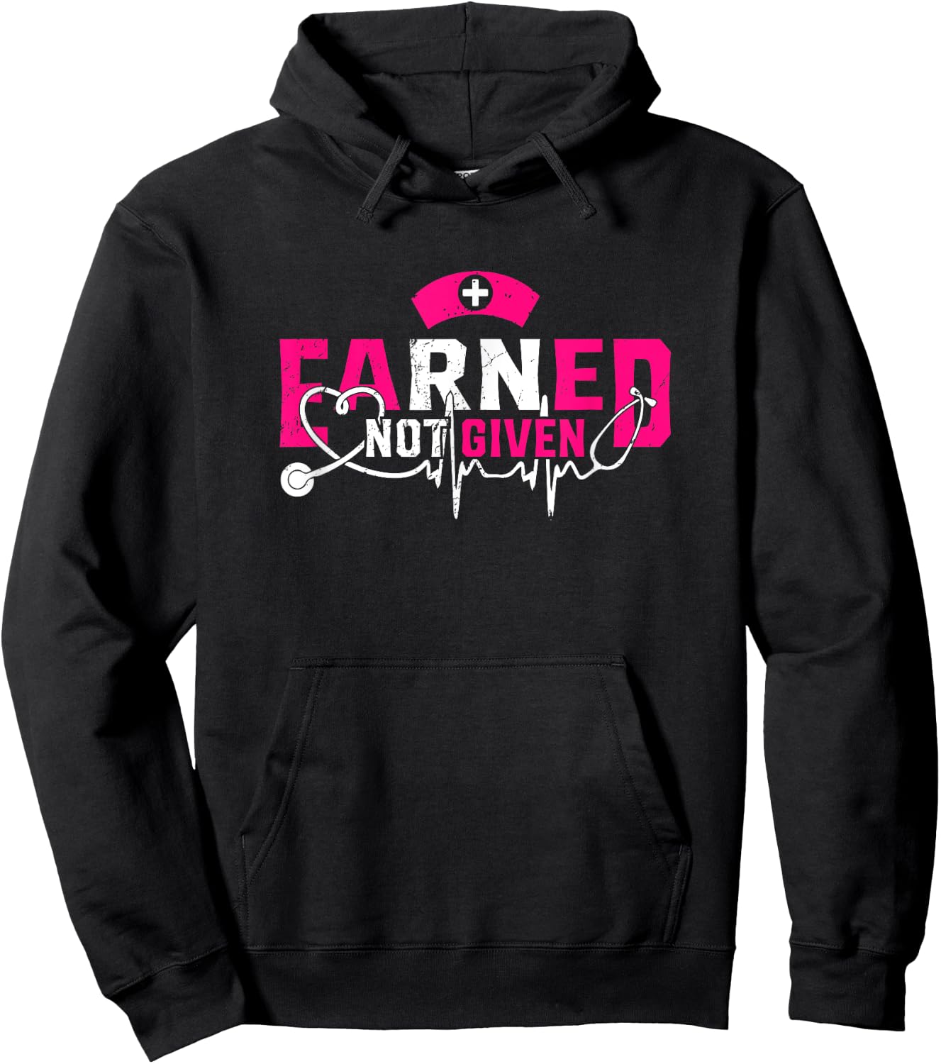 Earned Not Given Proud To Be A RN Registered Nurse Hoodie - Hoodie | Black