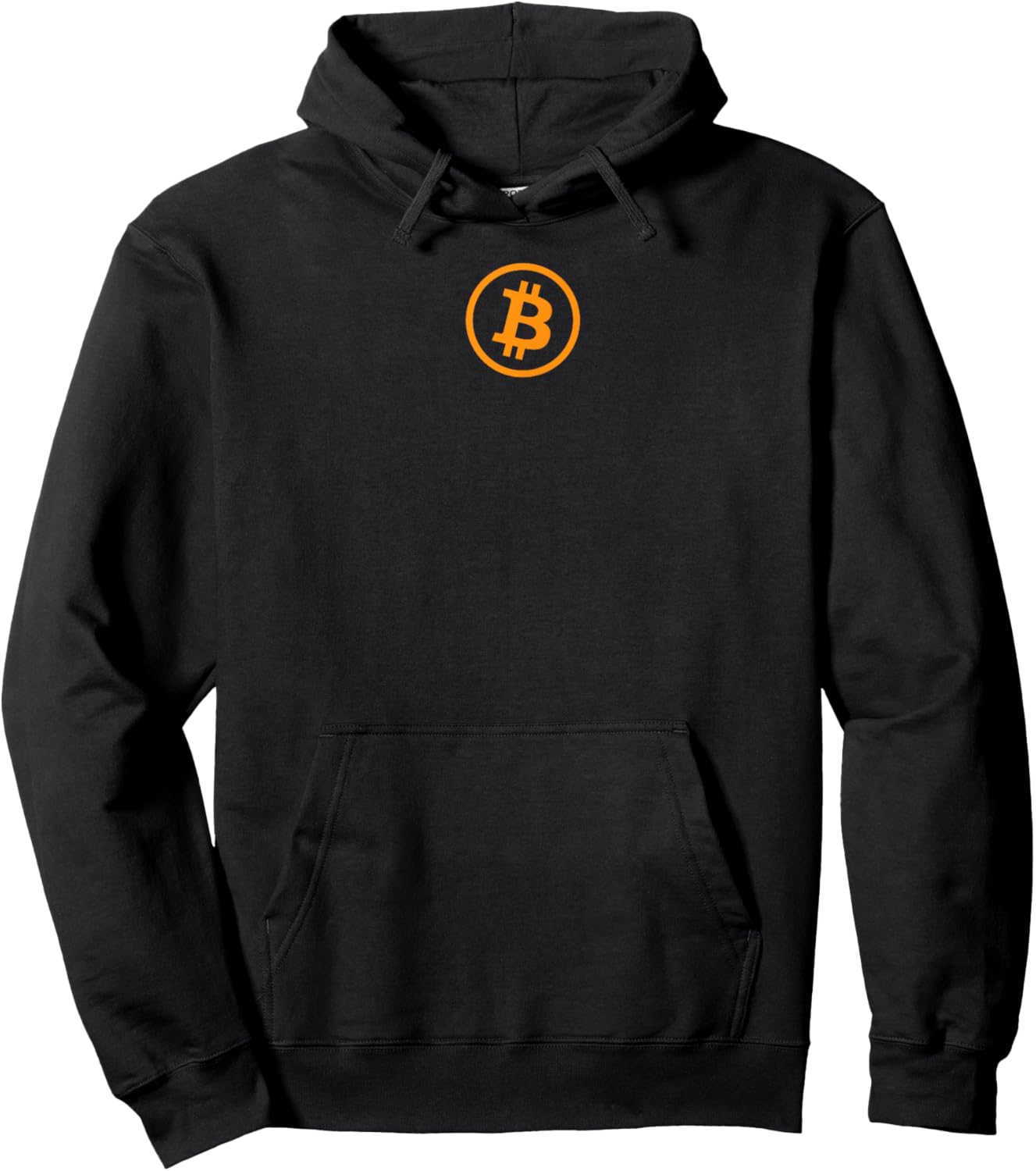 Bitcoin Cryptocurrency BTC Neck Position Orange Bitcoin Logo Hoodie - Hoodie | Black