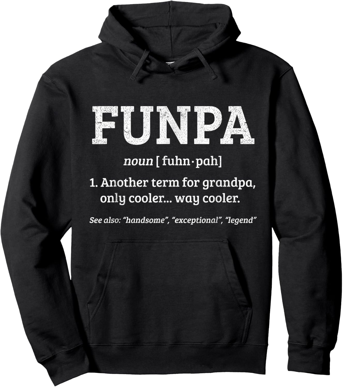 Funpa Definition Grandpa Birthday Fathers Day Grandfather Hoodie - Hoodie | Black