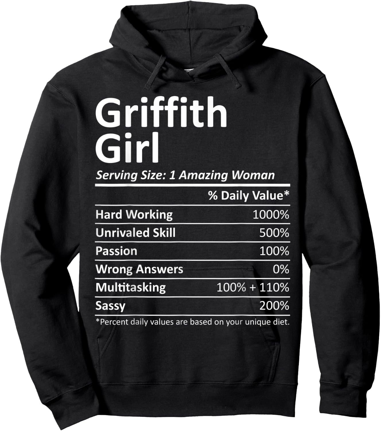 GRIFFITH GIRL IN INDIANA Funny City Home Roots USA Gift Hoodie - Hoodie | Black