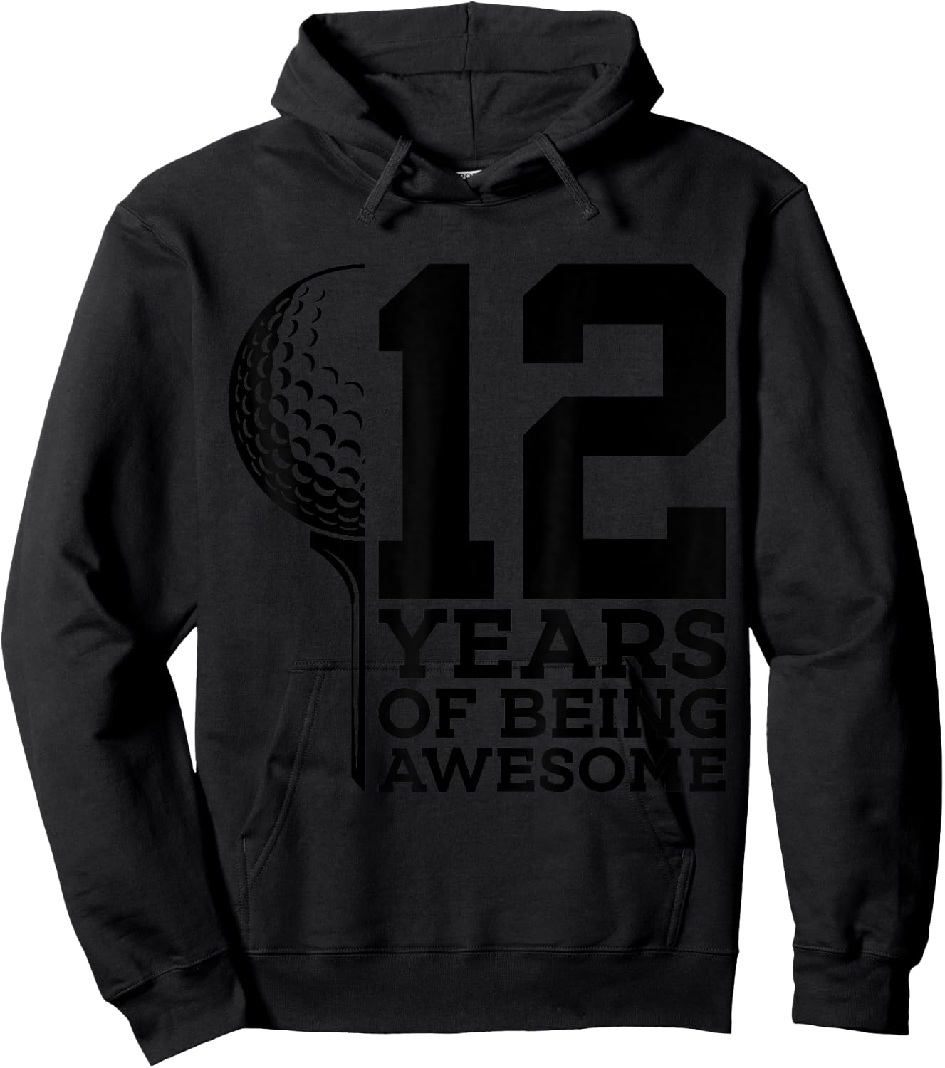 12 Years of Being Awesome Golf 12th Birthday Hoodie - Hoodie | Black