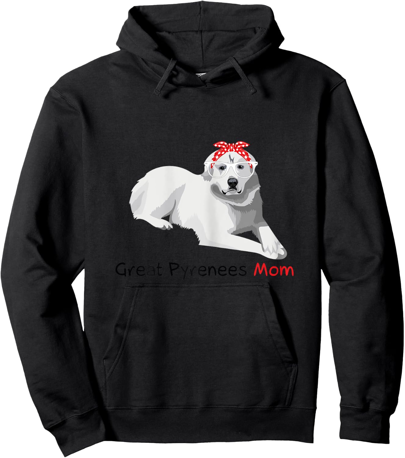 Great Pyrenees Mom Bandana Patou Hoodie - Hoodie | Black