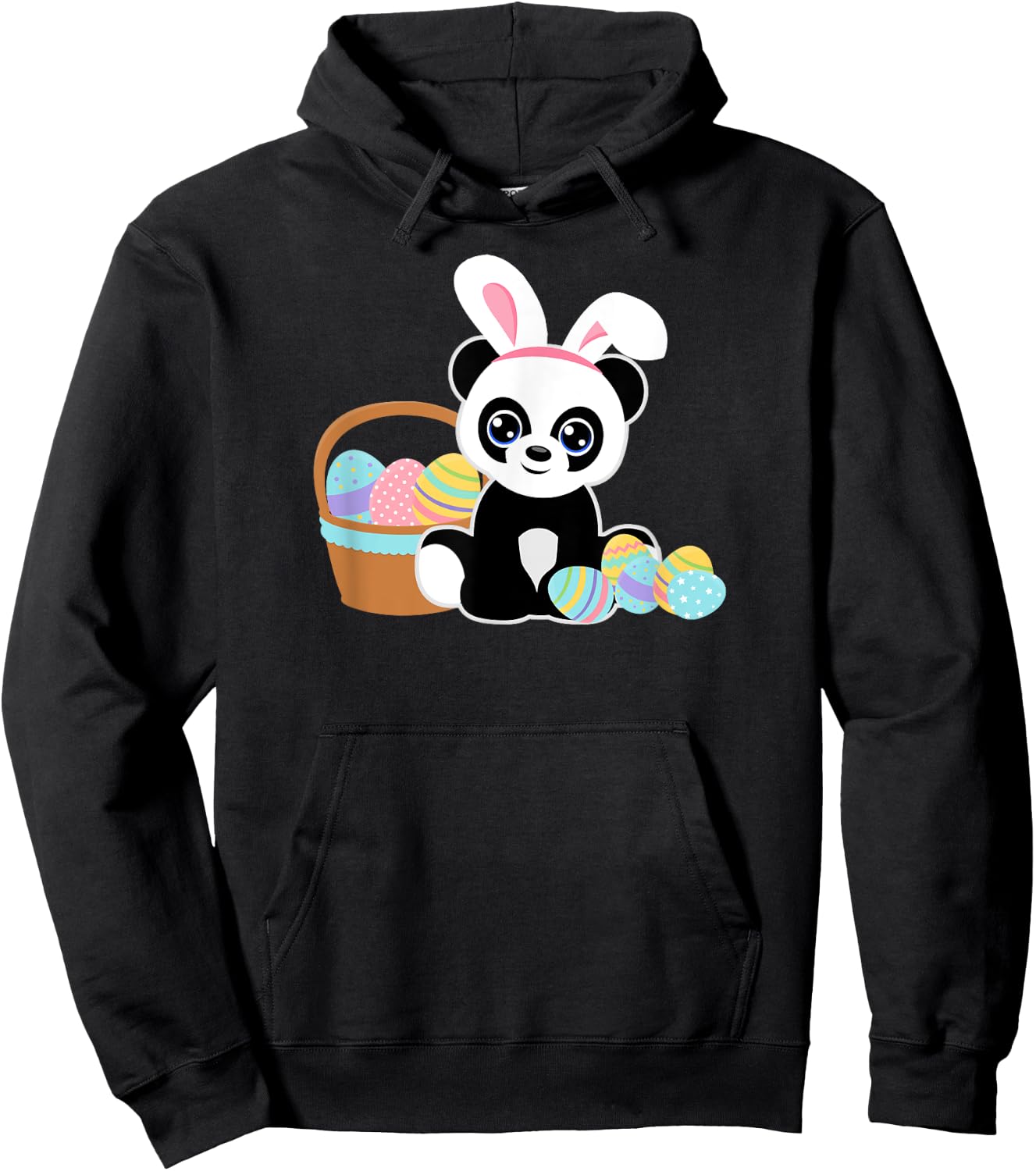 Easter Bunny Ears Panda Lover Cute Easter Eggs Funny Graphic Hoodie - Hoodie | Black