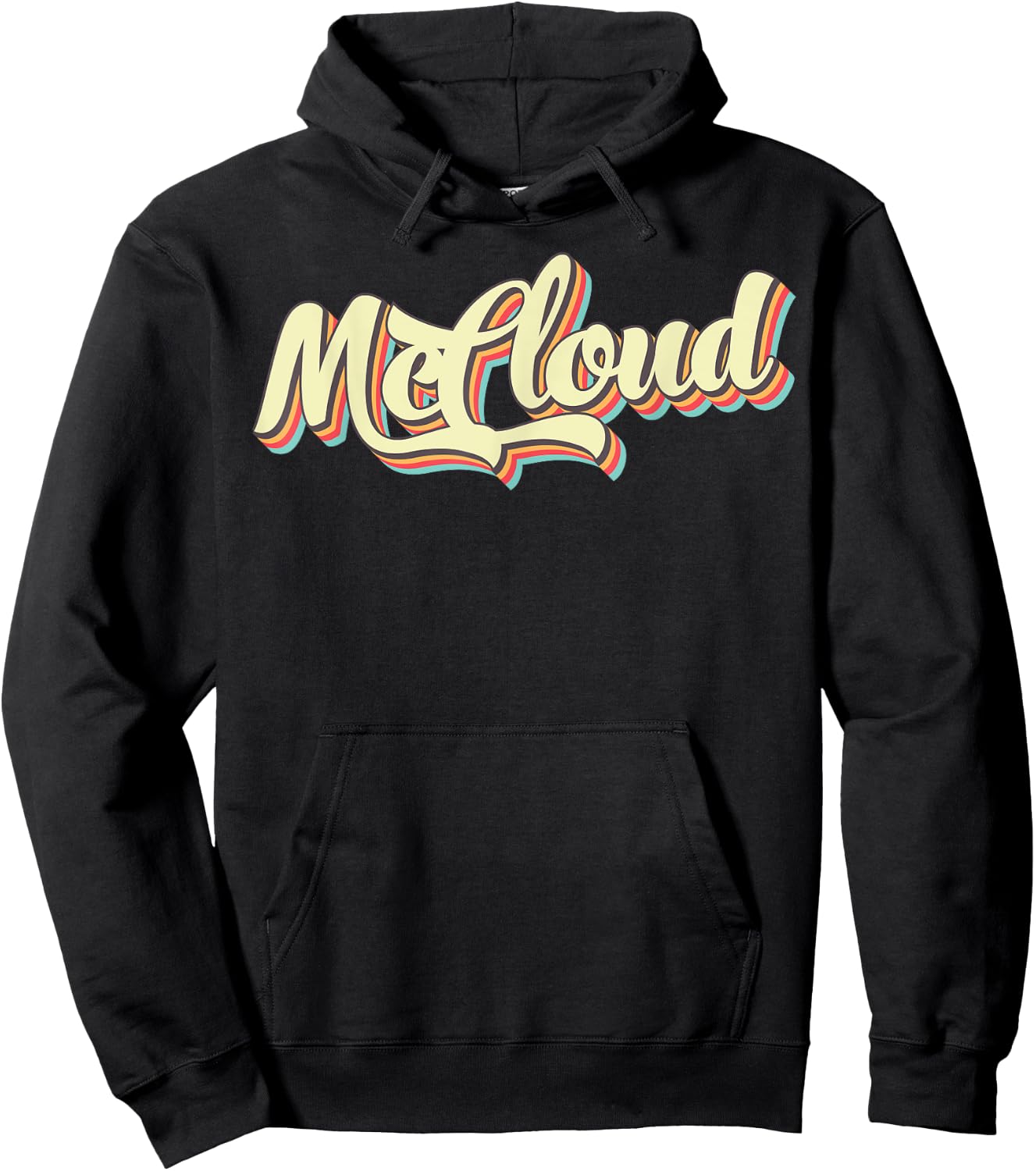 McCloud Retro Art Baseball Font Vintage Hoodie - Hoodie | Black
