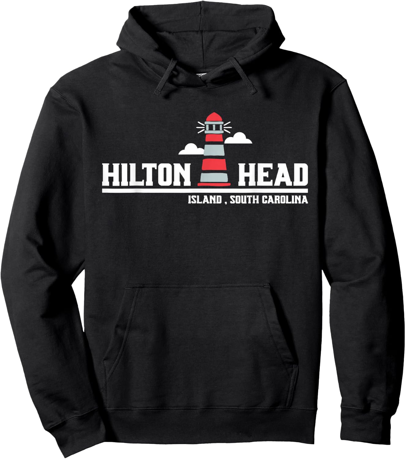 Hilton Head Island Lighthouse Nautical Souvenir SC Tourist Hoodie - Hoodie | Black