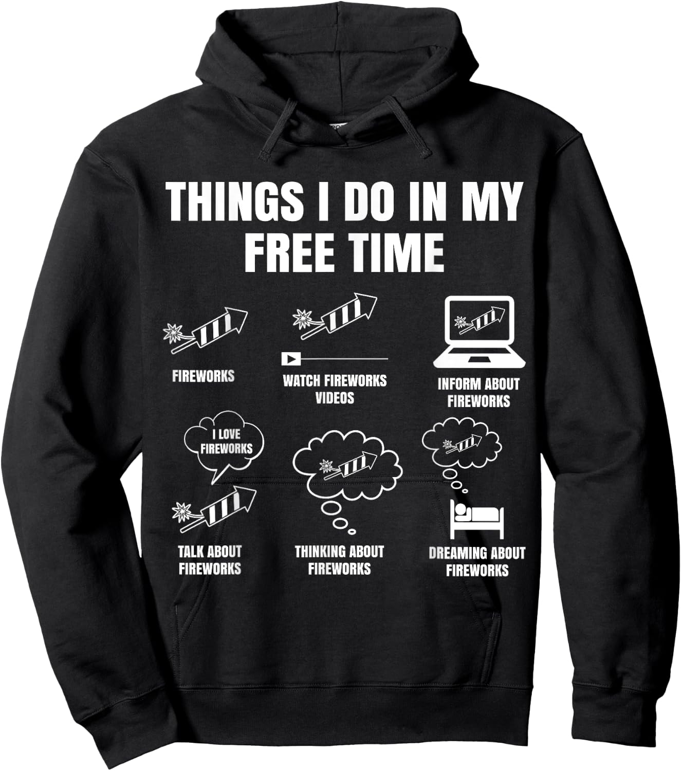 Pyro Things I Do In My Free Time Gift Fireworkers Hoodie - Hoodie | Black