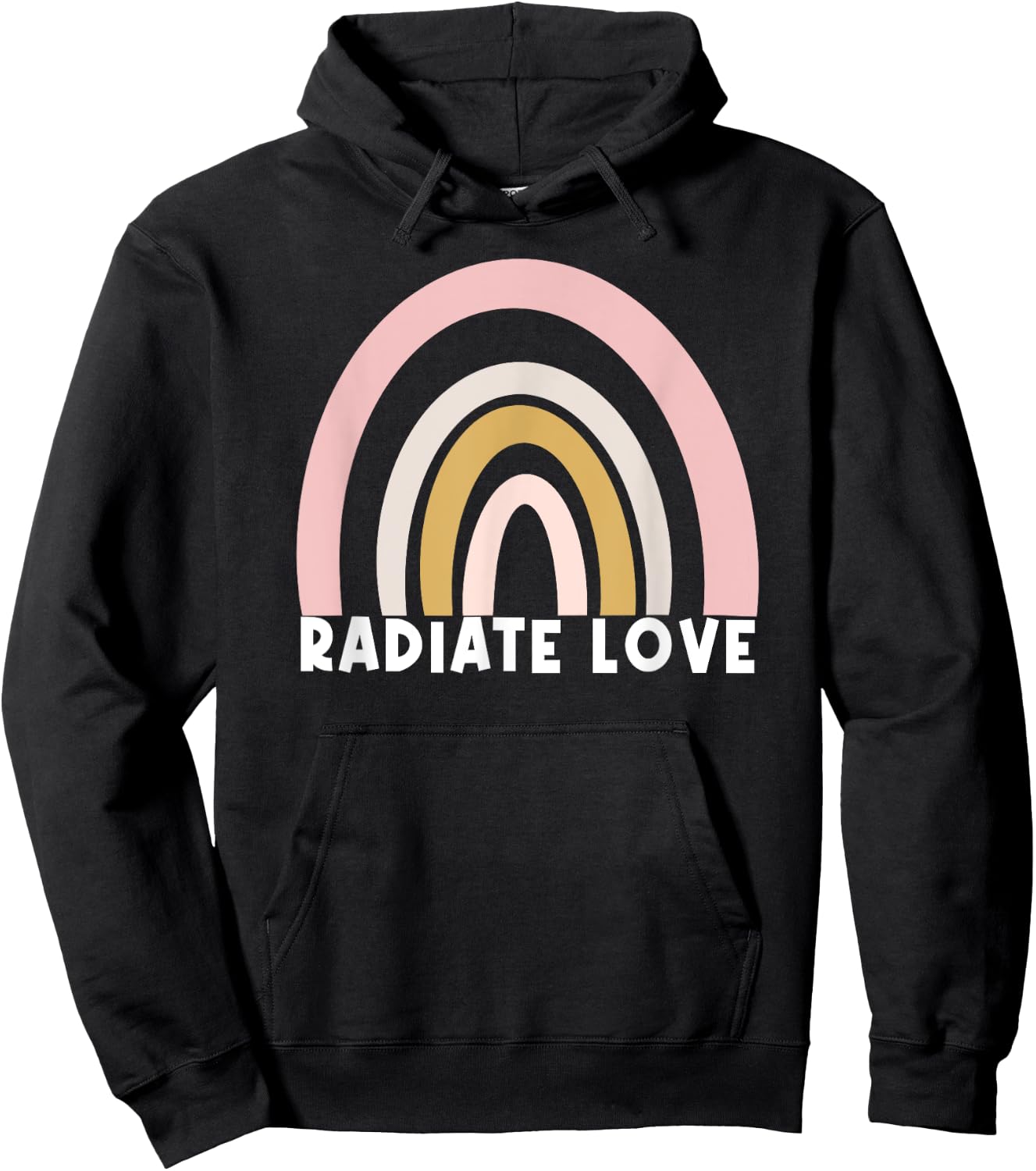 Inspirational Radiate Love Rainbow Hoodie - Hoodie | Black
