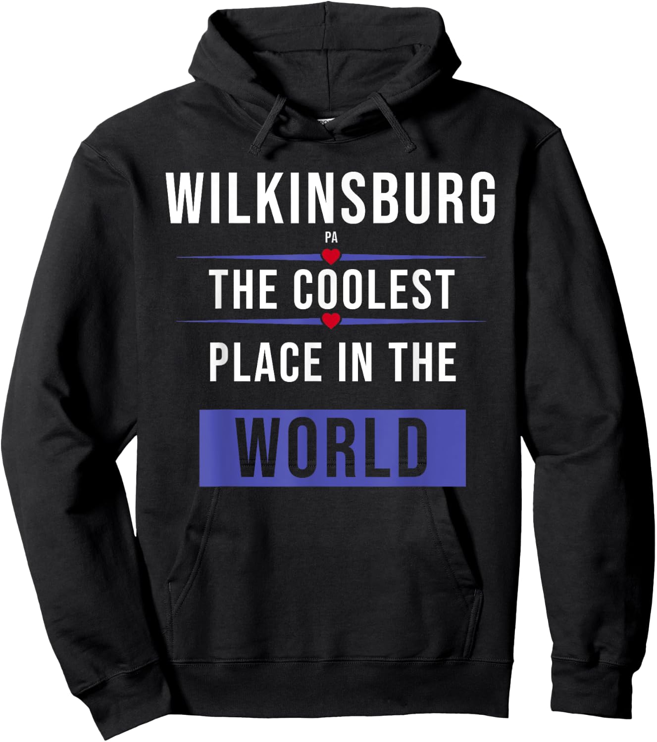 Wilkinsburg PA the coolest place in the World Hoodie - Hoodie | Black
