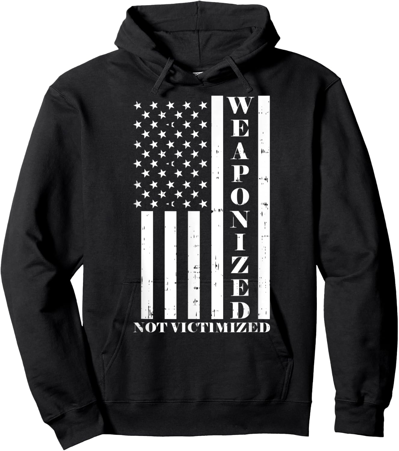 US American Flag - Gun Owner - Weaponized Not Victimized Hoodie - Hoodie | Black