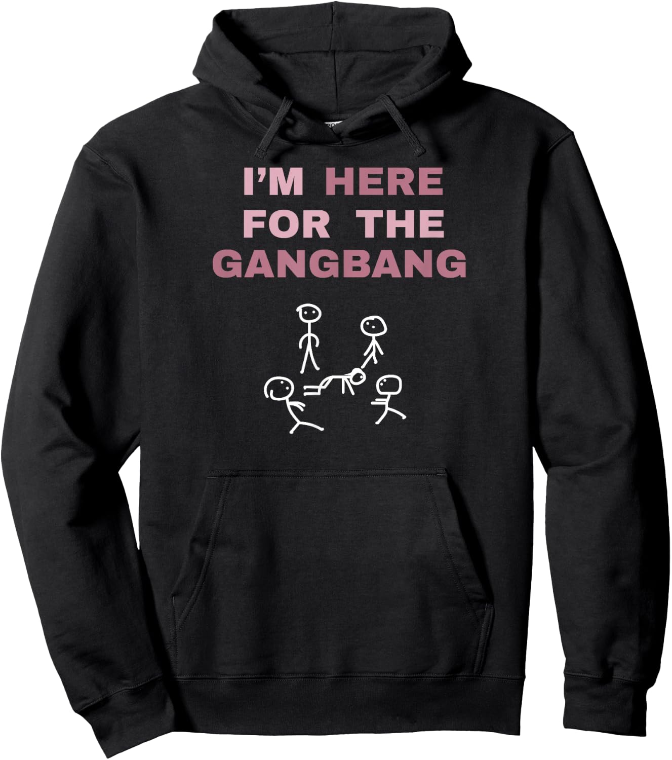 I'm Here for The Gangbang Funny Gift Bachelorette Party Hoodie - Hoodie | Black
