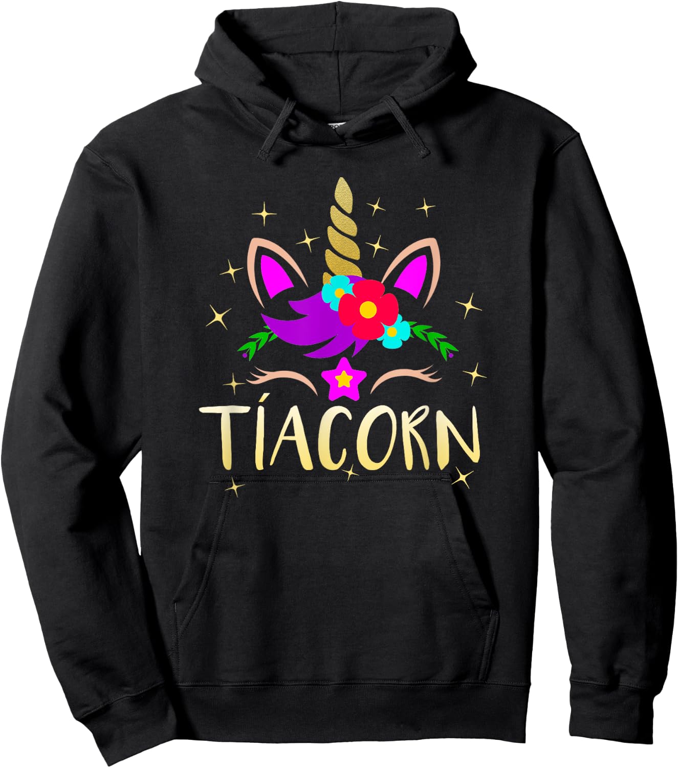Tiacorn Funny Unicorn Gift Spanish Aunt Hoodie - Hoodie | Black