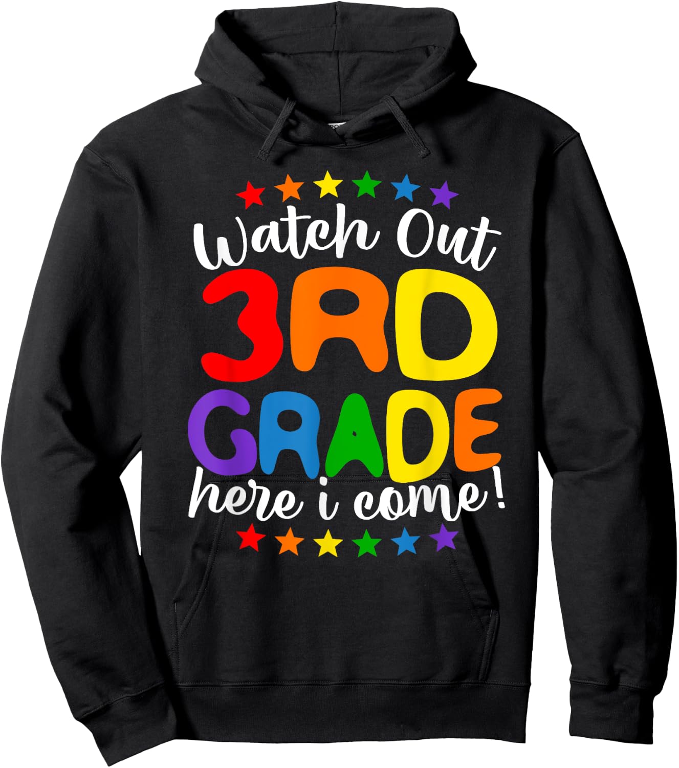 Kids 3rd Grade Here I Come Teacher Girls Boys Back To School Hoodie - Hoodie | Black