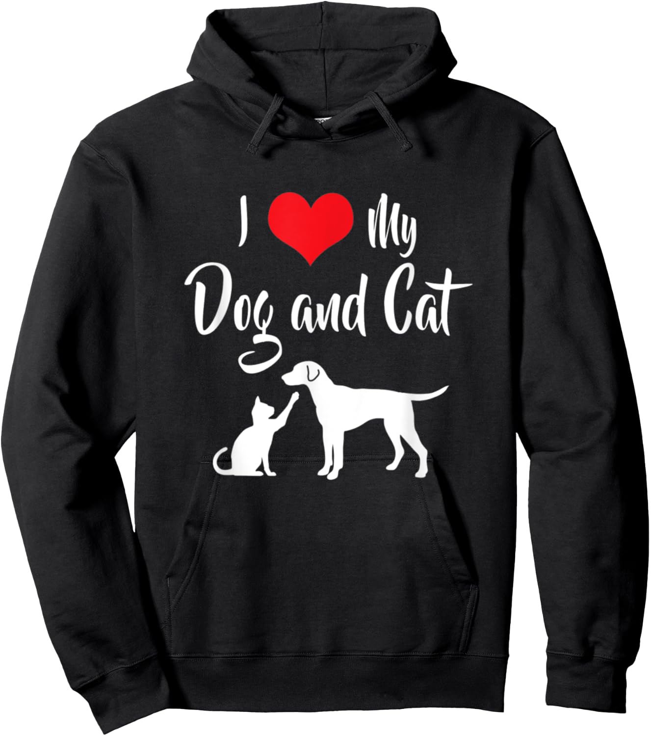 I Love My Dog And Cat Hoodie - Hoodie | Black
