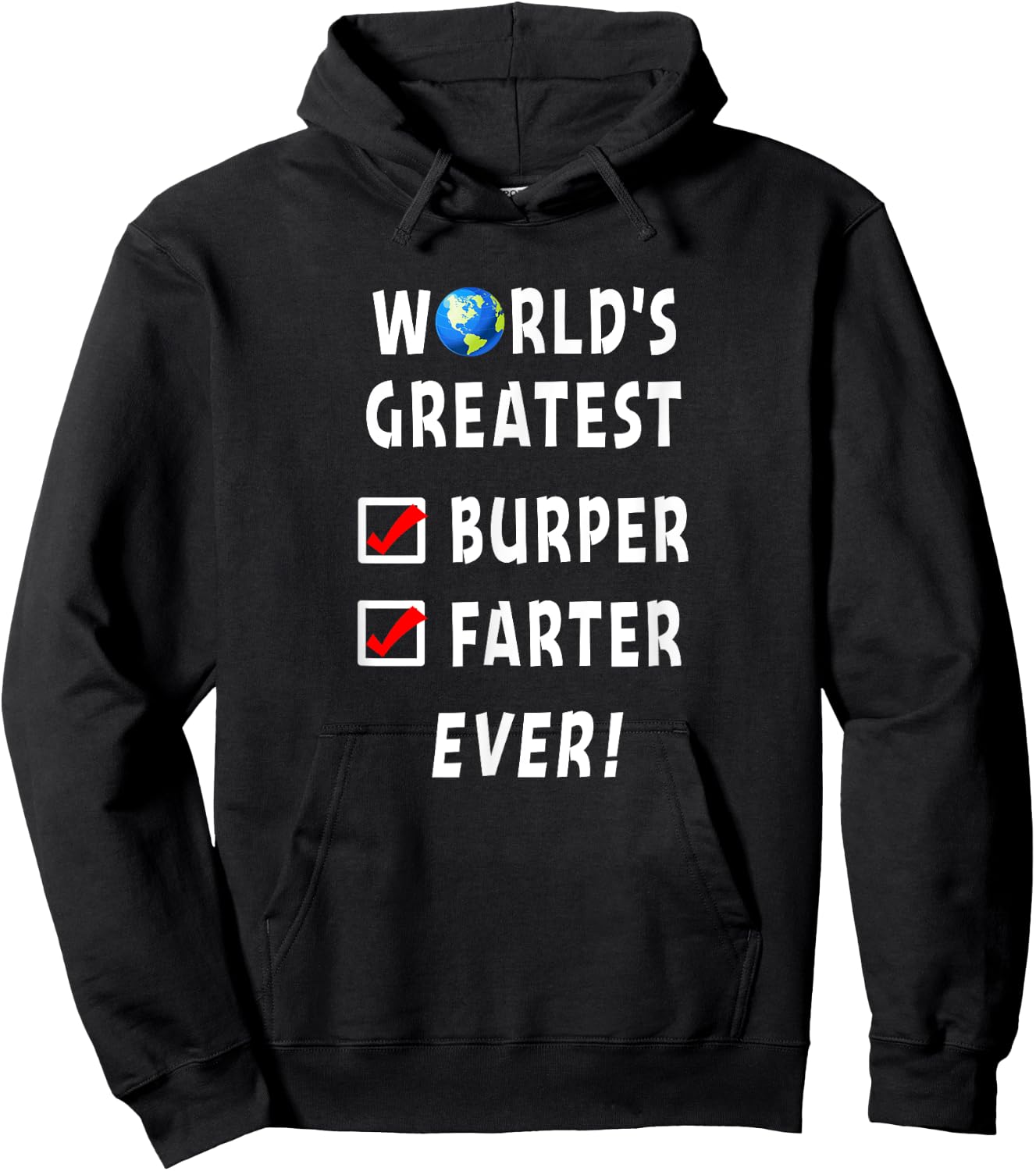 World's Greatest Burper Farter Funny Farting Burp Checklist Hoodie - Hoodie | Black