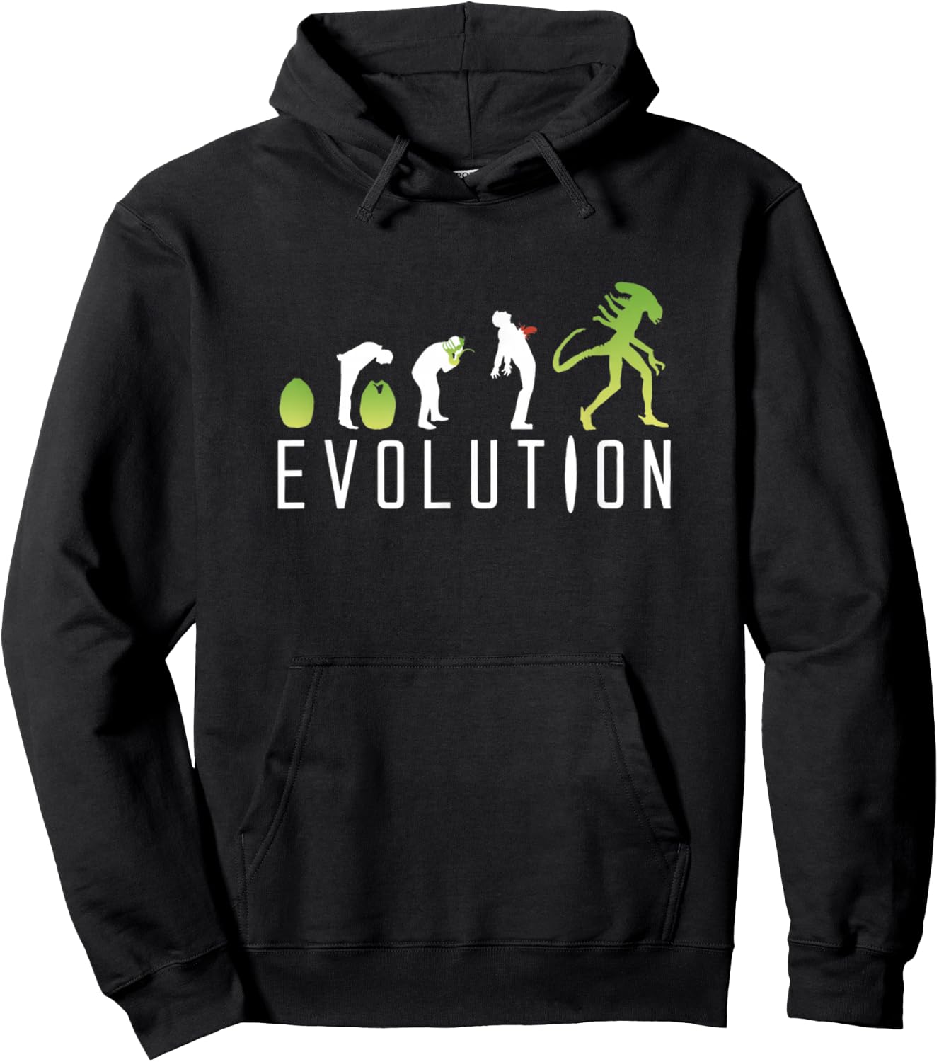 Evolution Of Man Alien Hoodie - Hoodie | Black