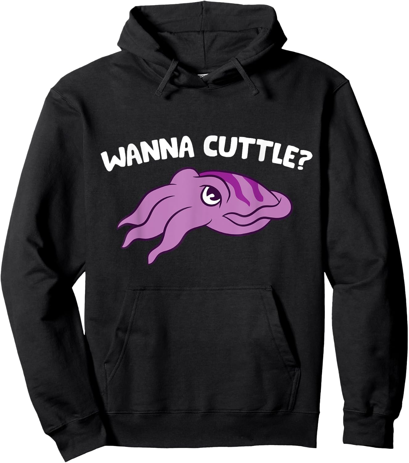 Wanna Cuttle Funy Cuttlefish Hoodie - Hoodie | Black