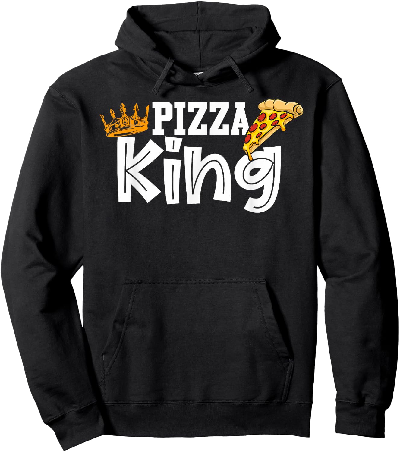 Pizza king crown and pizza funny pizza Hoodie - Hoodie | Black