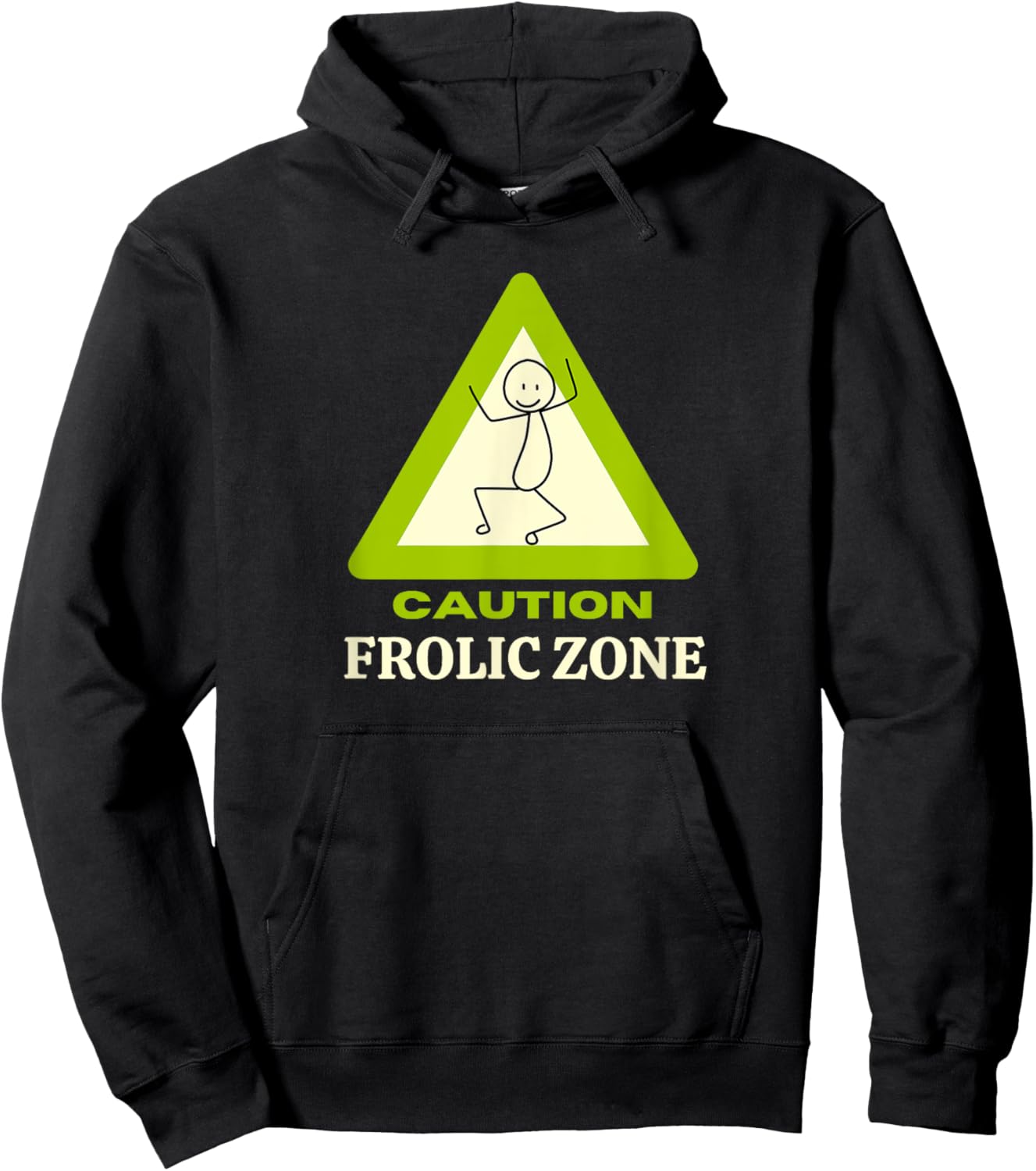 Frolic Zone | Caution - Frolic Zone Hoodie - Hoodie | Black