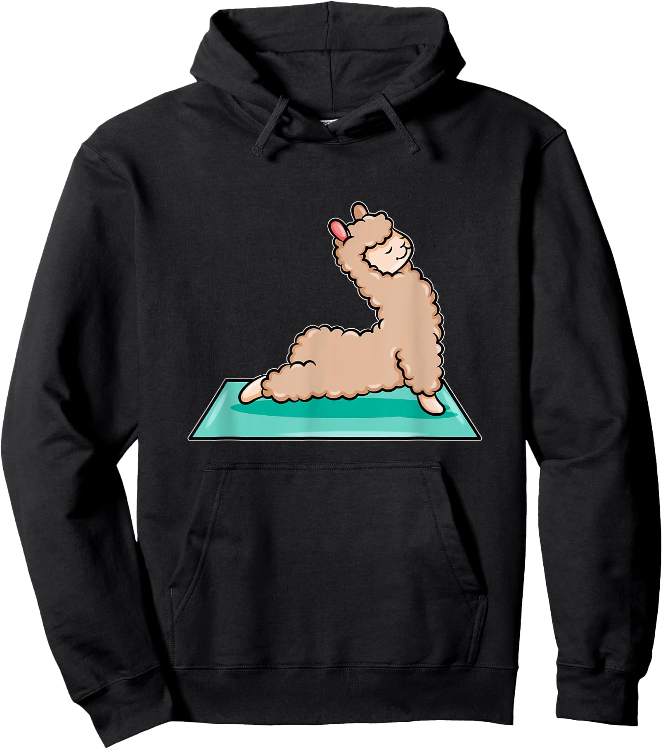 Cute Yoga Llama Alpaca Meditation Costume Sport Hoodie - Hoodie | Black