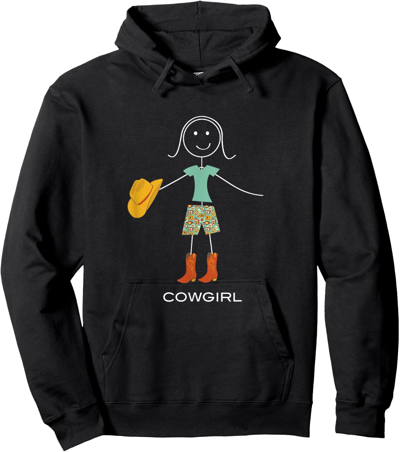 Funny Women's Cowgirl Girl Rodeo Horse Rancher Hoodie - Hoodie | Black