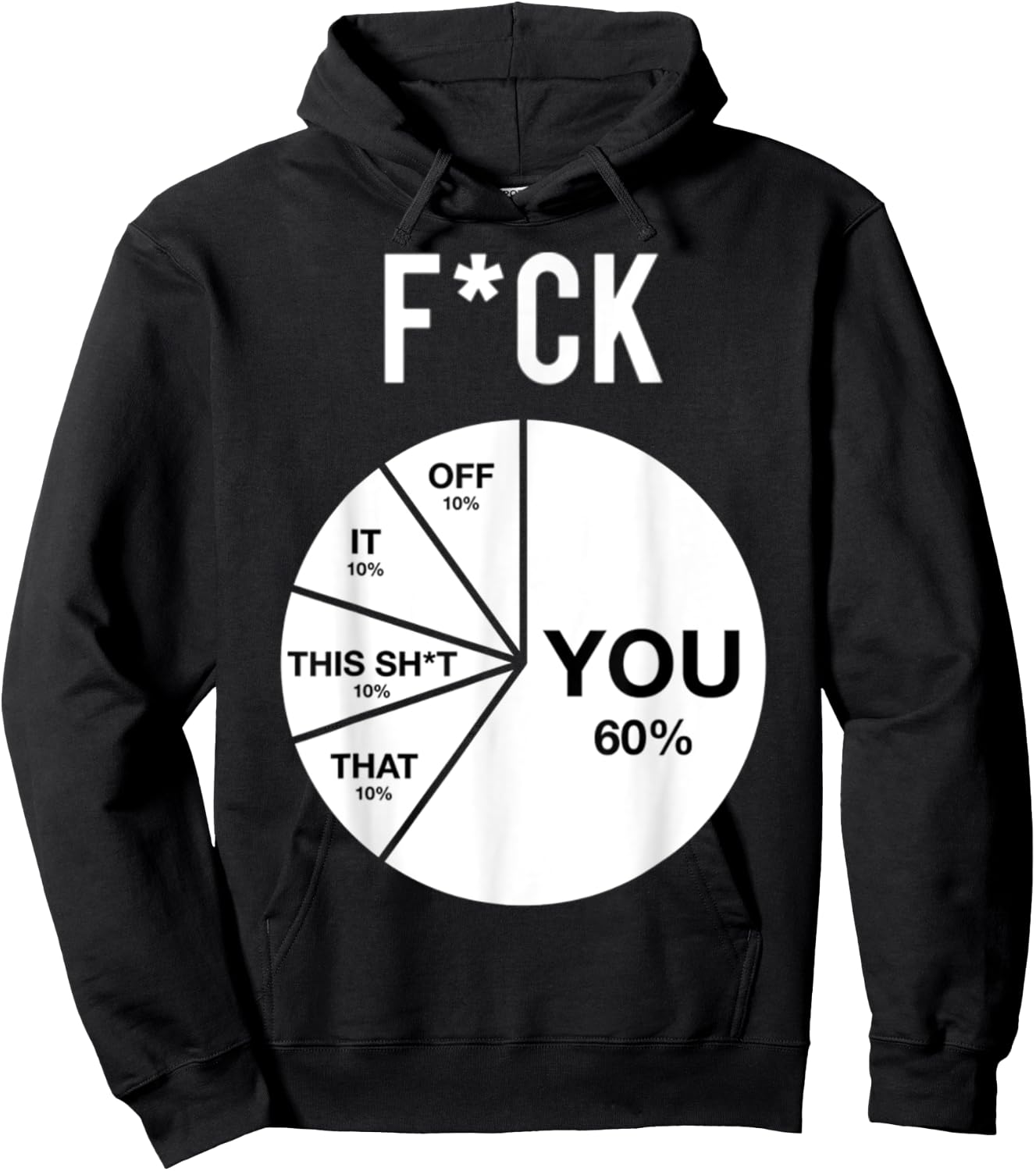 Fck You Pie Chart Maths Lover Cute Cool Humorous Funny Hoodie - Hoodie | Black