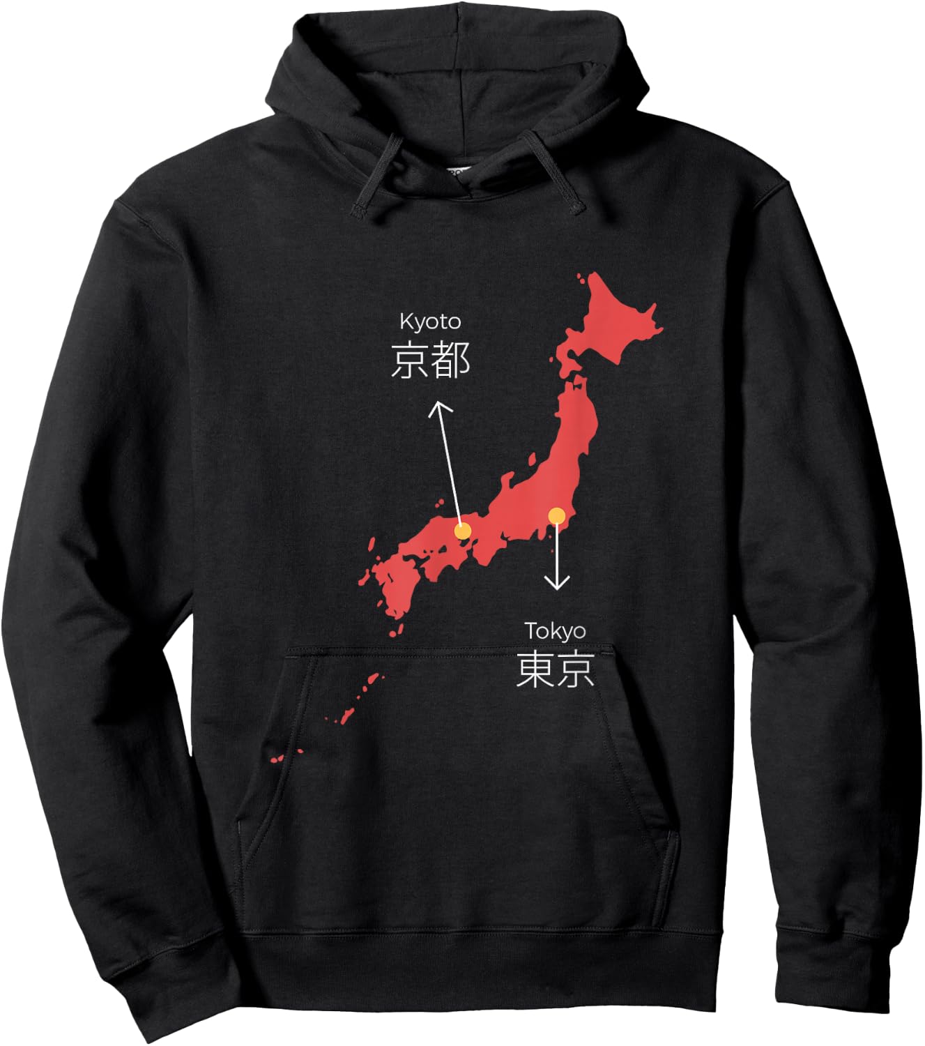 Japan Country Art Map Island Asia Kyoto Tokyo Gift Hoodie - Hoodie | Black