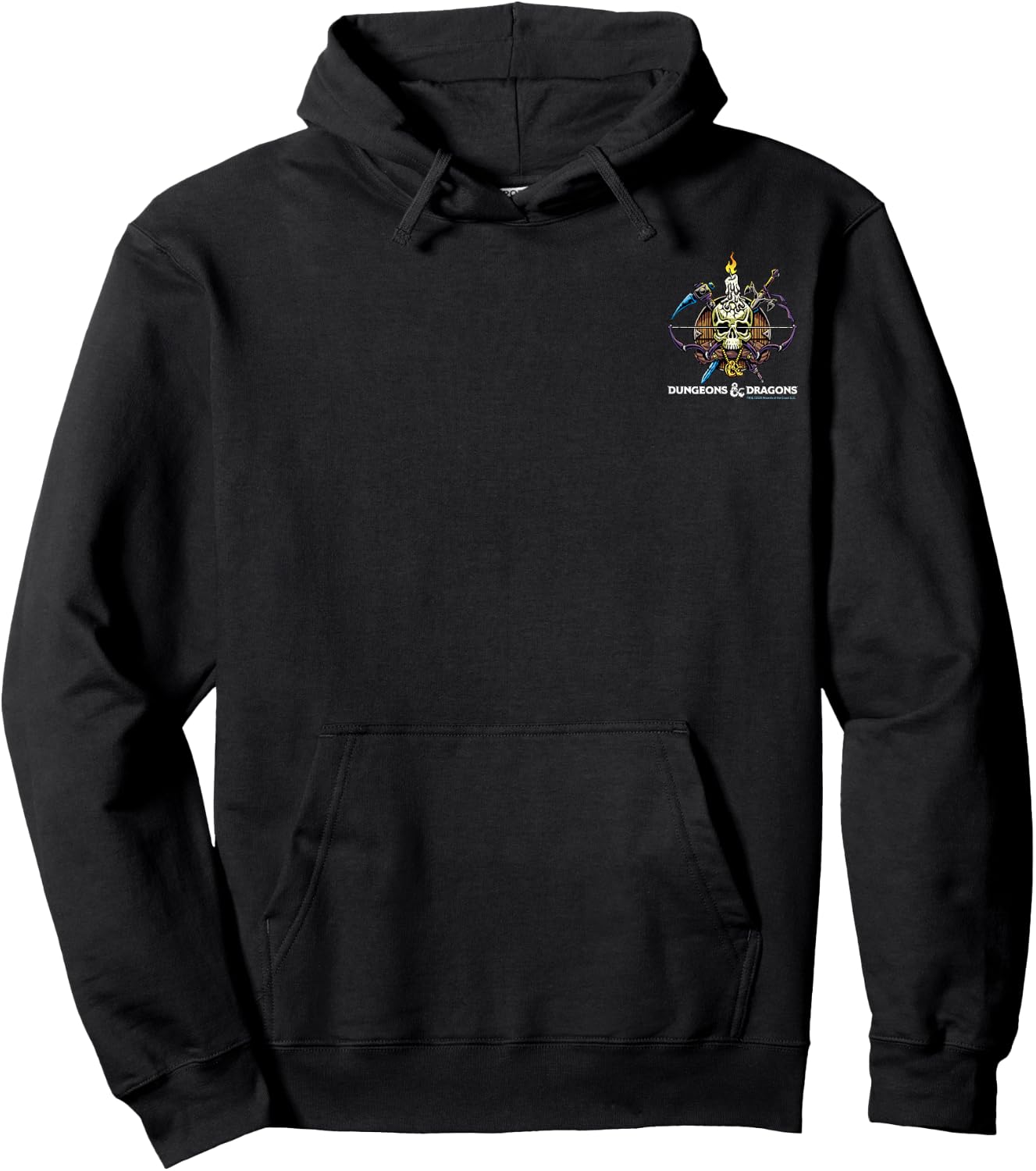 Dungeons & Dragons Skull Badge Pocket Hoodie - Hoodie | Black