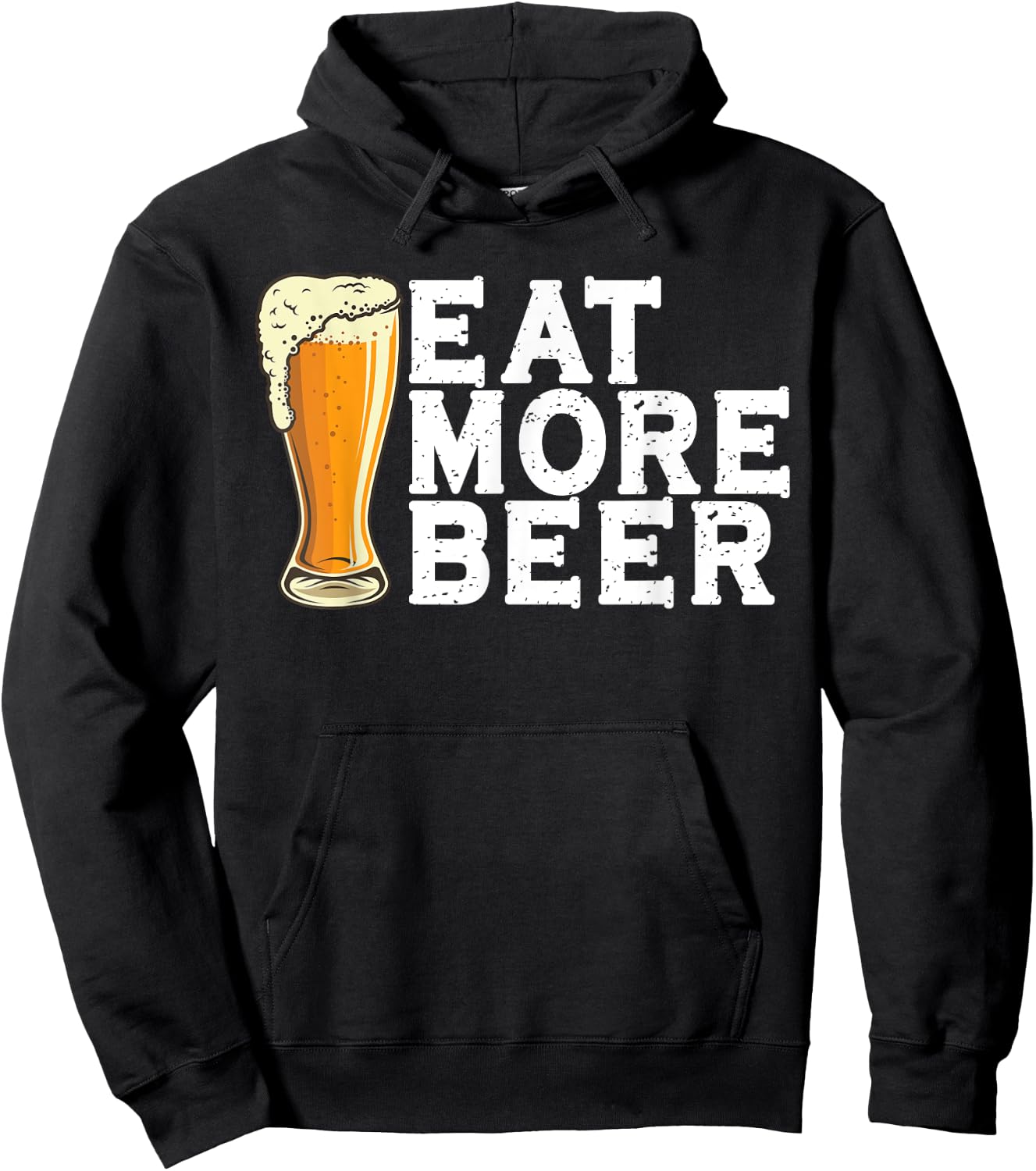 Eat More Beer Funny Beer Hoodie - Hoodie | Black