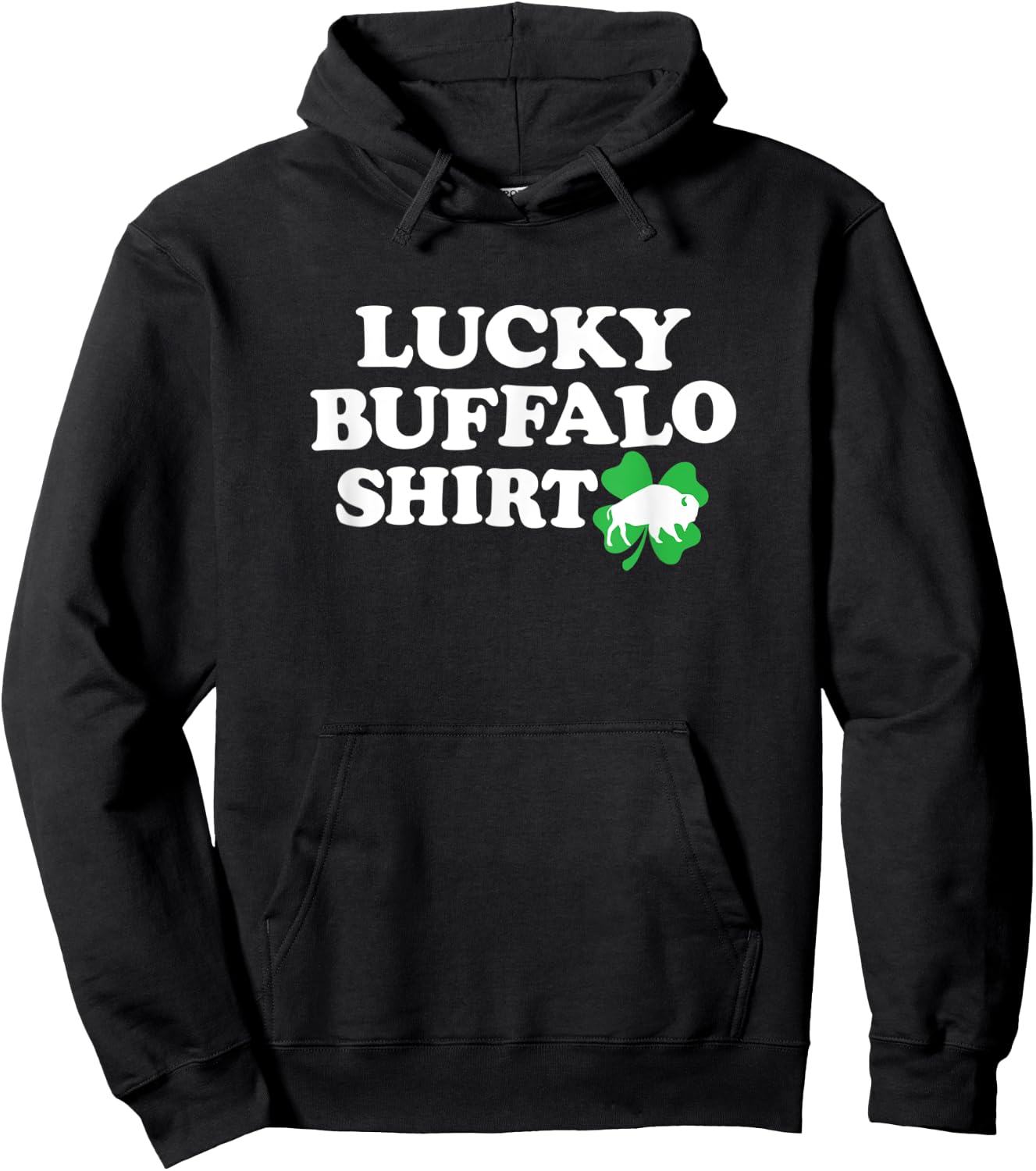 LUCKY BUFFALO SHIRT - NY New York sports 4 leaf clover funny Hoodie - Hoodie | Black