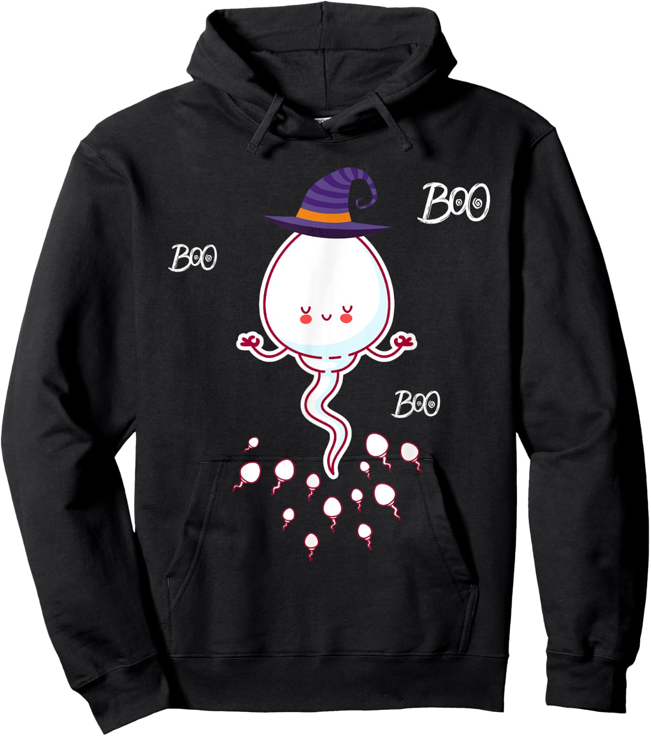 Boo Boo Funny Sperm Ghost Halloween Men Women Costume Gift Hoodie - Hoodie | Black