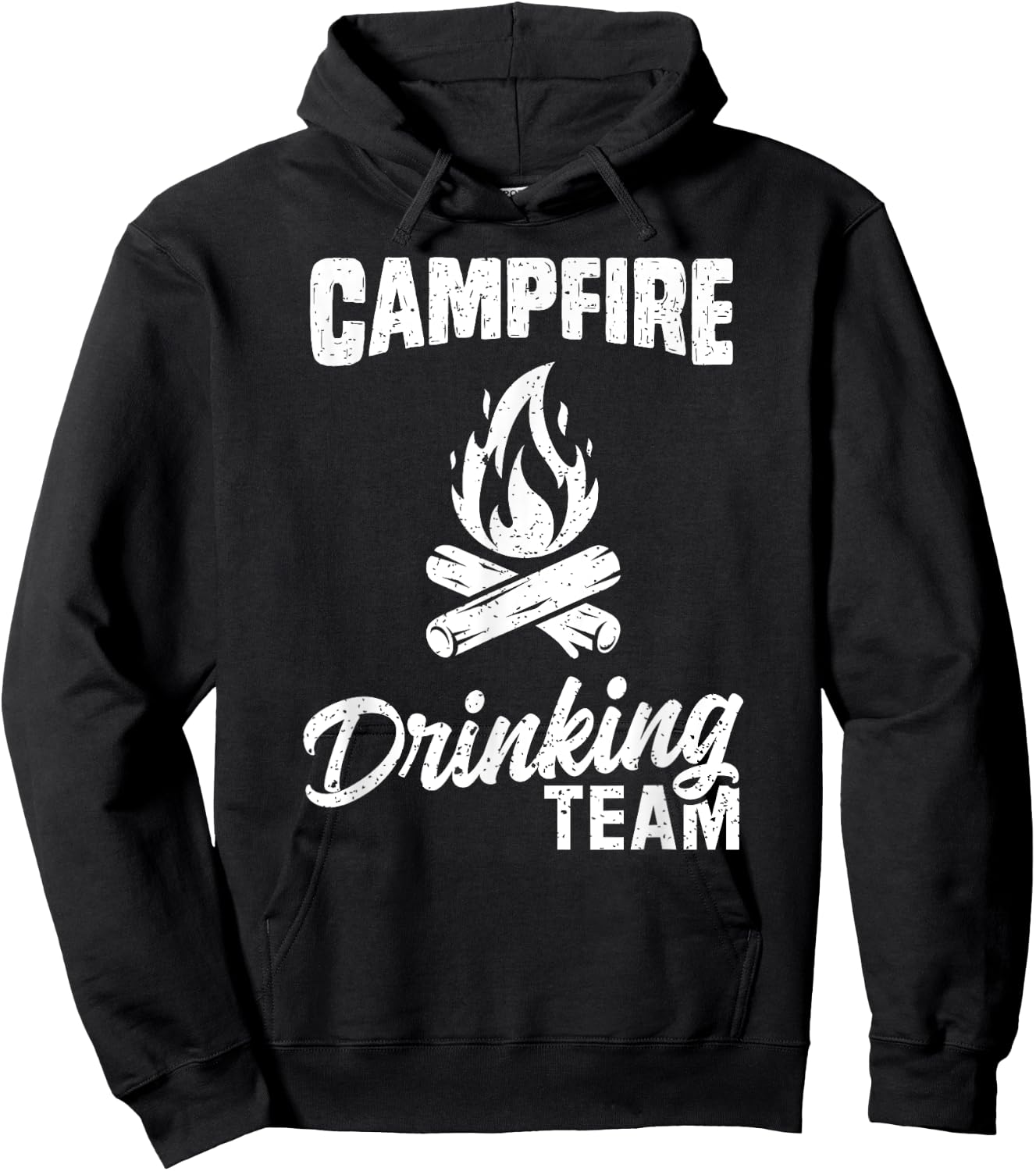 Campfire Drinking Team T Shirt Camping Lover Camper Funny Hoodie - Hoodie | Black