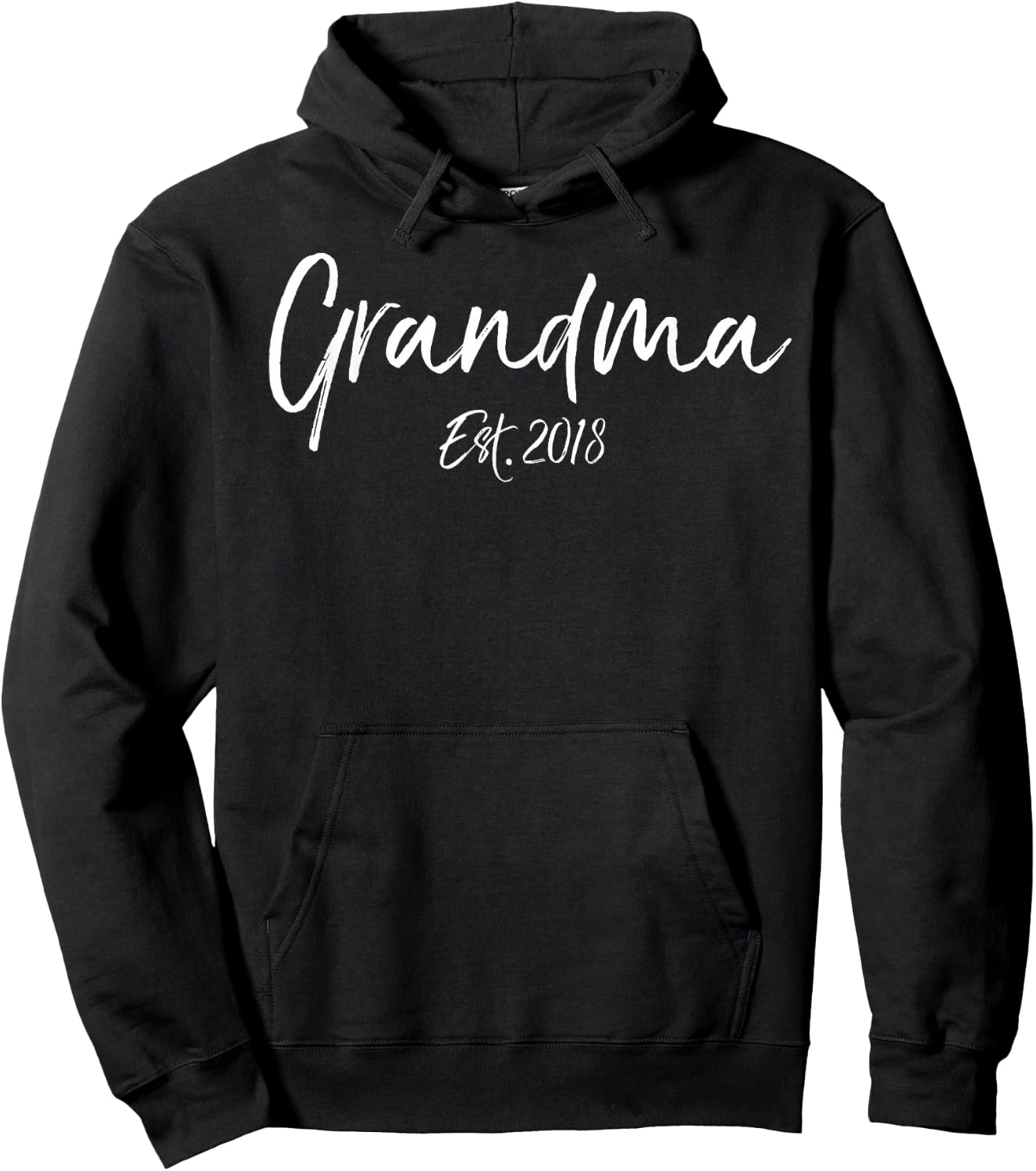 Cute Grandmother Gift from Grandkids Grandma Est. 2018 Hoodie - Hoodie | Black