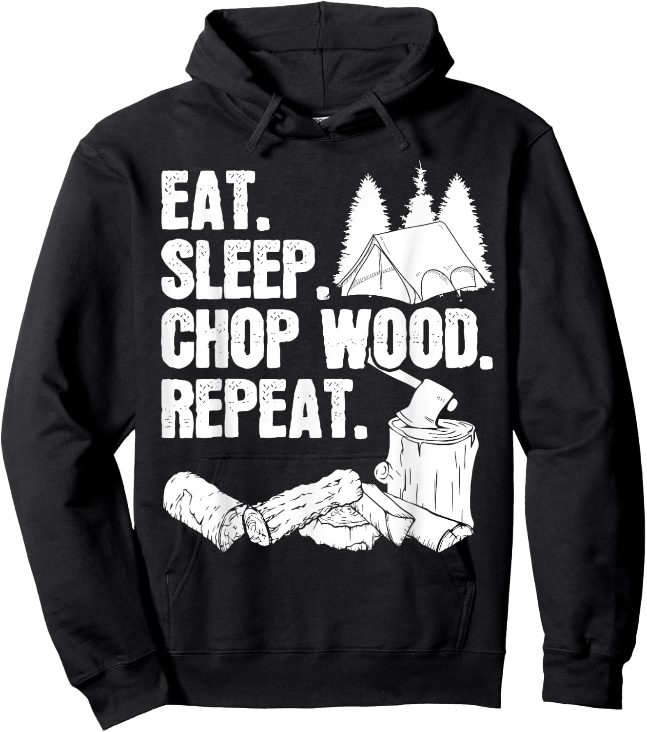 Woodworking Lumberjack Gift a Chopping Wood Hoodie - Hoodie | Black