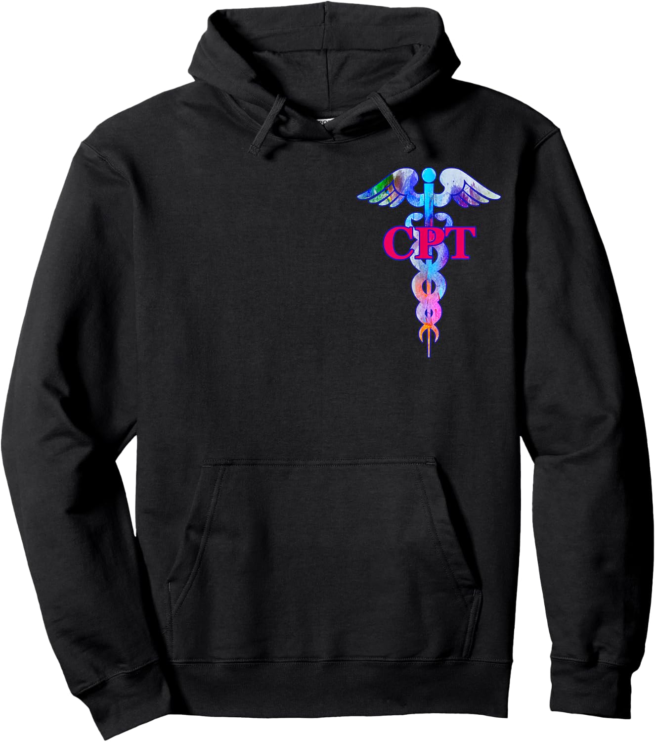 Certified Phlebotomy Technician CPT Caduceus Medical Symbol Hoodie - Hoodie | Black