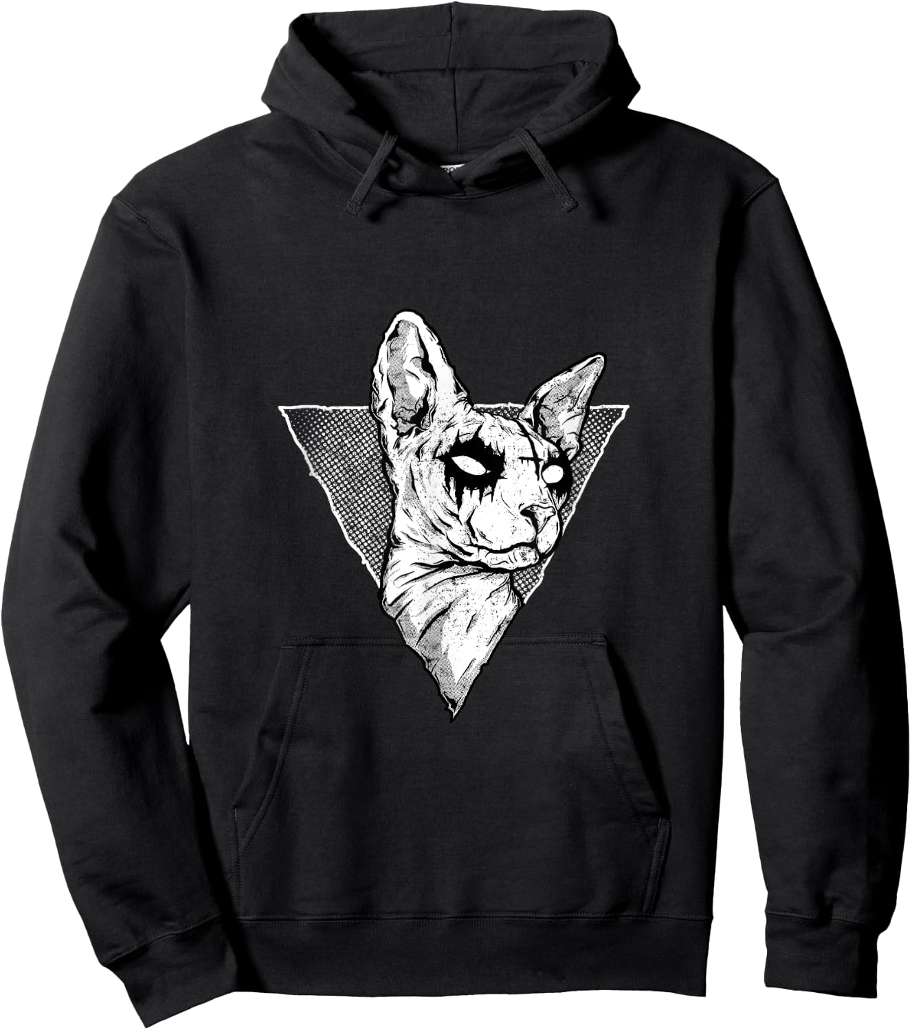 Goth Sphynx Cat Halloween Evil Cat Satanic Hairless Cat Hoodie - Hoodie | Black