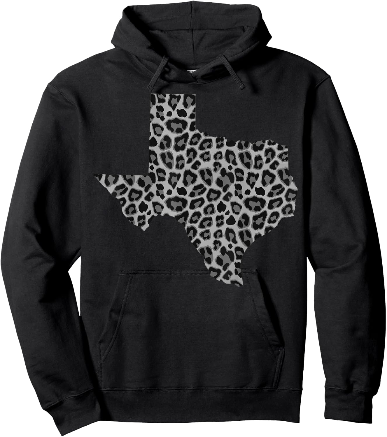 Cute Texas Shape Leopard Print | Wildlife Animal Lover Gift Hoodie - Hoodie | Black